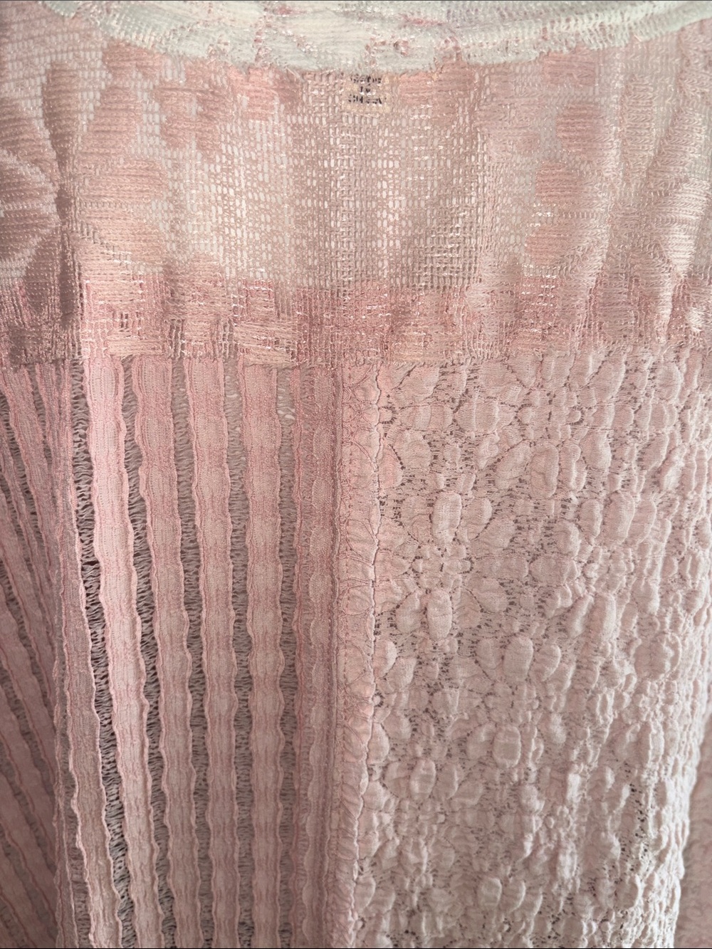 POL Pink Floral Lace V-Neck Chemise Top with Cream Trim - Picture 5 of 9
